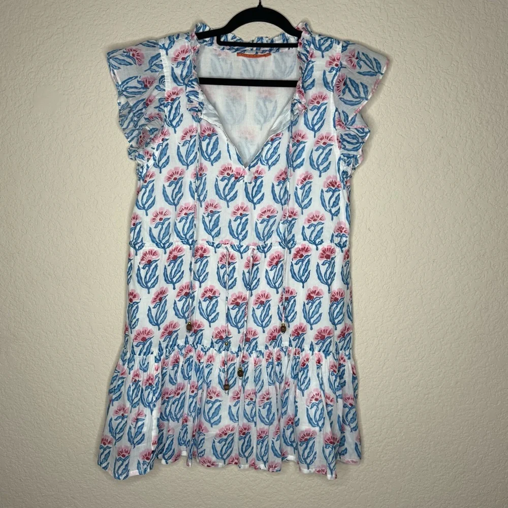 OLIPHANT Cinched Flirty Mini Flutter Sleeve Dress Size Small - Picture 2 of 4